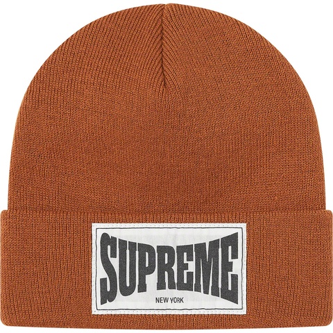 Supreme Woven Label Beanie - Rust