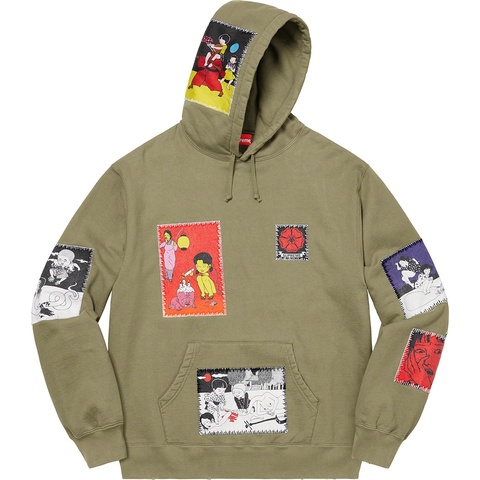 Supreme Toshio Saeki/Supreme Hooded Sweatshirt - Light Olive