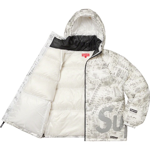 Supreme Hooded Down Jacket - Receipts 