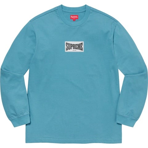 Supreme Woven Label L/S Top - Slate