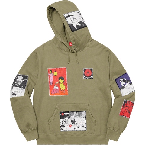 Supreme Toshio Saeki/Supreme Hooded Sweatshirt - Light Olive