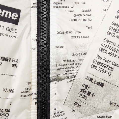Supreme Hooded Down Jacket - Receipts 