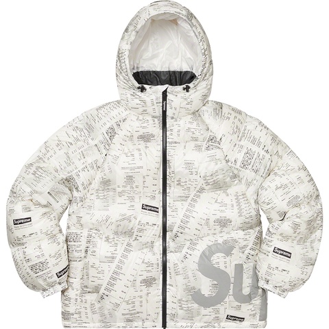 Supreme Hooded Down Jacket - Receipts 