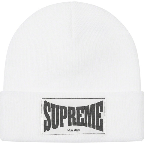 Supreme Woven Label Beanie - White