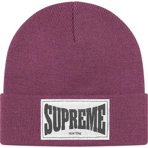 Supreme Woven Label Beanie - Dusty Purple