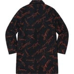 Supreme Script Logos Wool Overcoat (FW20) - Black