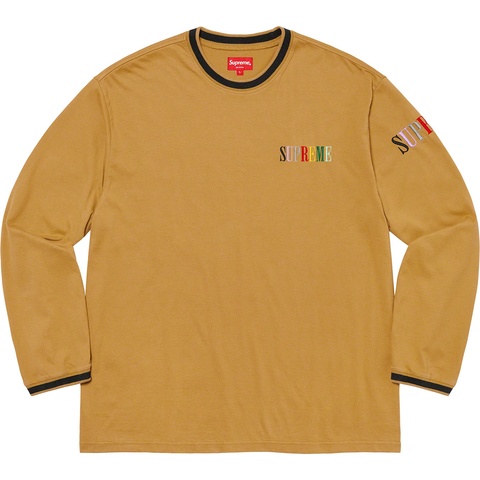 Supreme Multi Color Logo L/S Top - Dark Gold