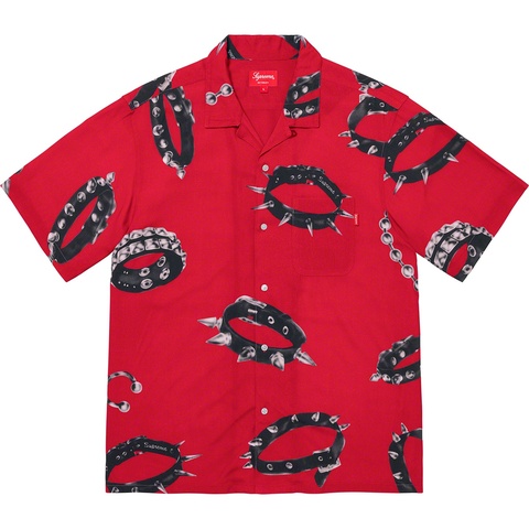 Supreme Studded Collars Rayon S/S Shirt - Red