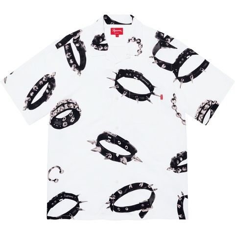 Supreme Studded Collars Rayon S/S Shirt - White