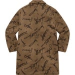 Supreme Script Logos Wool Overcoat (FW20) - Tan