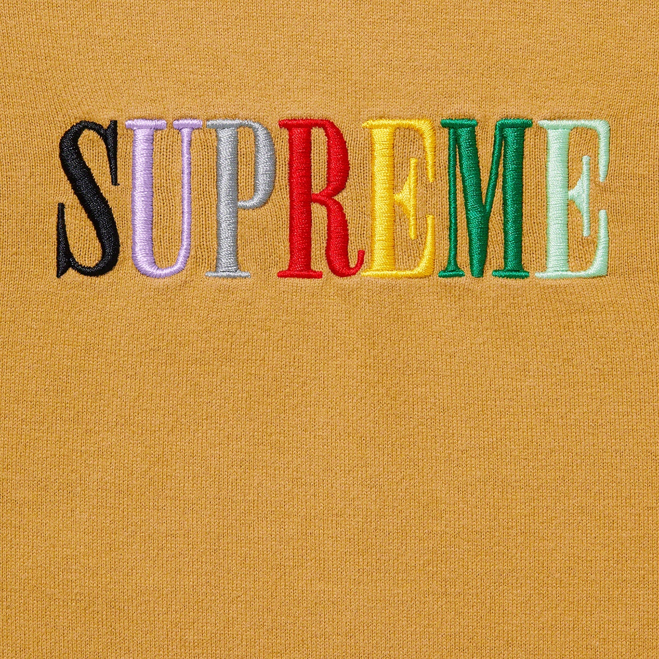 Supreme Multi Color Logo L S Top (FW20) - Dark Gold - $88