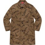Supreme Script Logos Wool Overcoat (FW20) - Tan