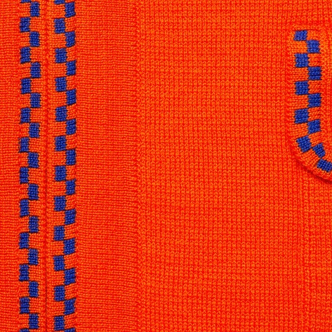 Supreme Checkerboard Zip Up Sweater - Orange