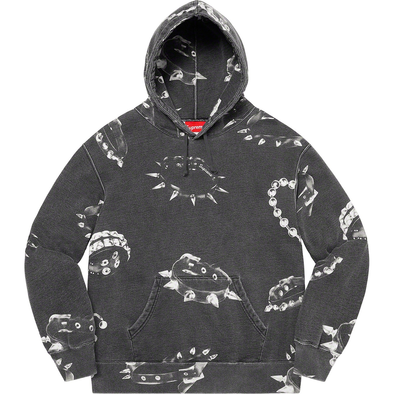 Supreme Studded Collars Hooded Sweatshirt (FW20) - Black - $168