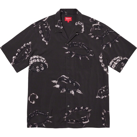 Supreme Studded Collars Rayon S/S Shirt - Dusty Black