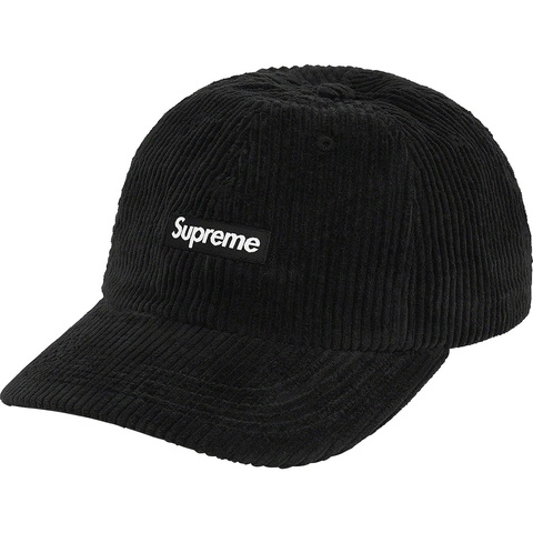 Supreme Ripple Corduroy Small Box 6-Panel - Black