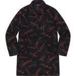 Supreme Script Logos Wool Overcoat (FW20) - Black