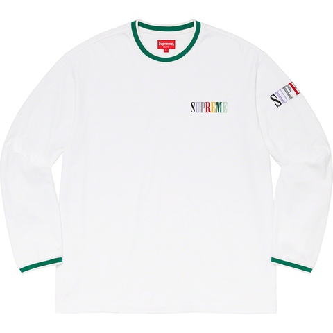 Supreme Multi Color Logo L/S Top - White