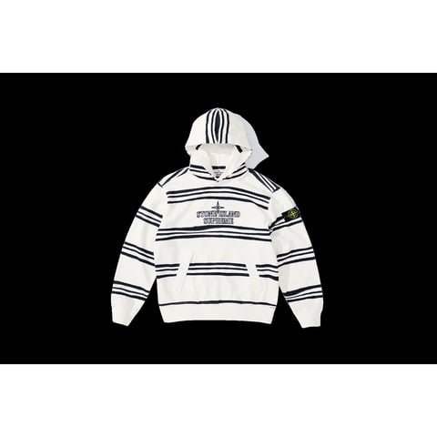 Supreme®/Stone Island® Warp Stripe Hooded Sweatshirt - Supreme