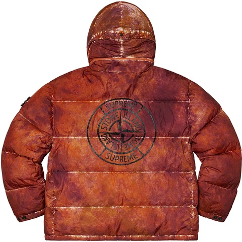 Supreme®/Stone Island® Painted Camo Crinkle Down Jacket - Supreme