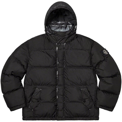 Supreme Supreme®/Stone Island® Painted Camo Crinkle Down Jacket - Black