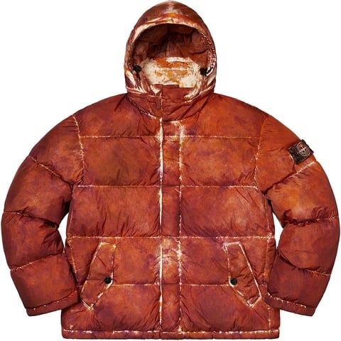Supreme Supreme®/Stone Island® Painted Camo Crinkle Down Jacket - Coral