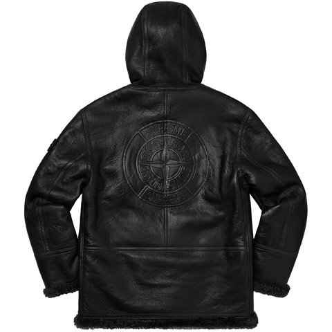 Supreme®/Stone Island® Hand-Painted Hooded Shearling Jacket - Supreme