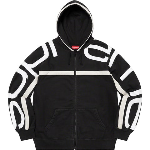 Big Logo Paneled Zip Up Hooded Sweatshirt - Supreme