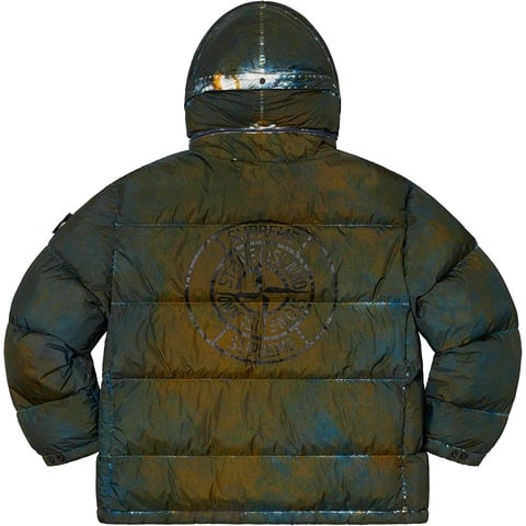 Supreme®/Stone Island® Painted Camo Crinkle Down Jacket - Supreme