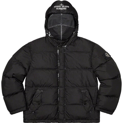 Supreme Supreme®/Stone Island® Painted Camo Crinkle Down Jacket - Black
