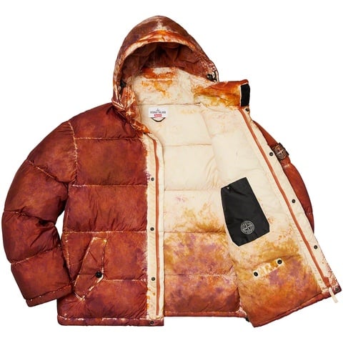 Supreme®/Stone Island® Painted Camo Crinkle Down Jacket - Supreme