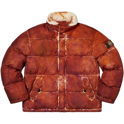 Supreme Supreme®/Stone Island® Painted Camo Crinkle Down Jacket - Coral