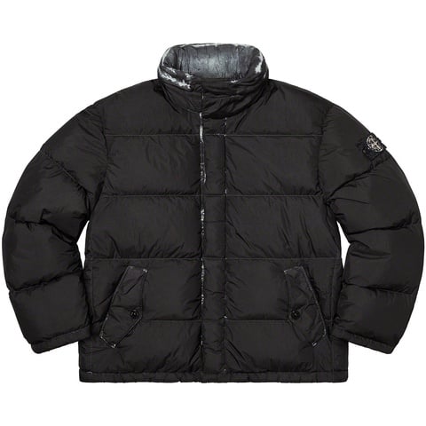 Supreme Supreme®/Stone Island® Painted Camo Crinkle Down Jacket - Black