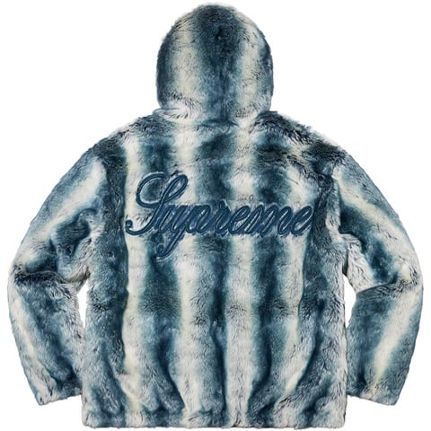 Supreme Faux Fur Reversible Hooded Jacket - Ice Blue
