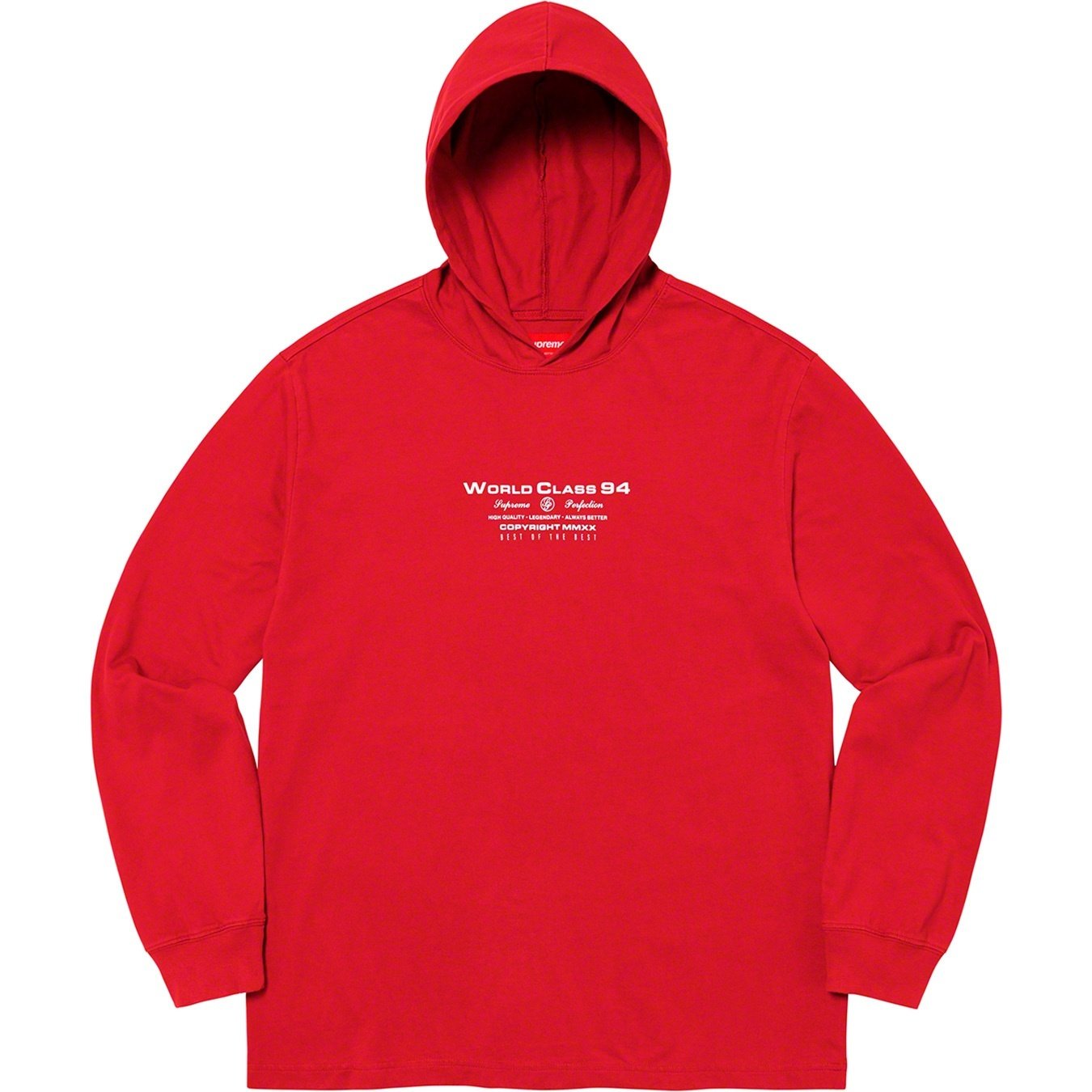 Supreme Best Of The Best Hooded L S Top (FW20) - Red - $88