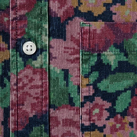 Supreme Digi Floral Corduroy Shirt - Navy