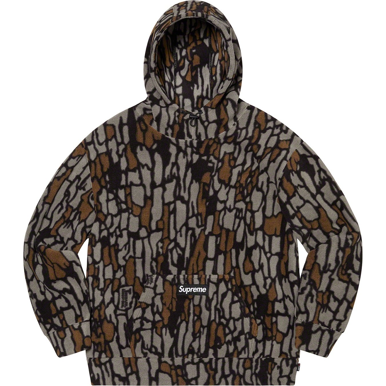 Supreme Polartec Hooded Sweatshirt (FW20) - Olive Treebark® Camo - $148