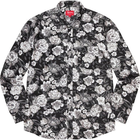 Supreme Digi Floral Corduroy Shirt - Black