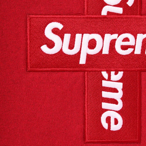 Supreme Cross Box Logo Hooded Sweatshirt - Red