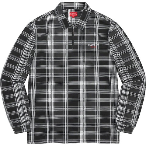 【最終価格】Supreme Vertical Zip Up L/S Polo Supreme Stripe Zip Up Polo Sweater Black Men's - FW25 - US