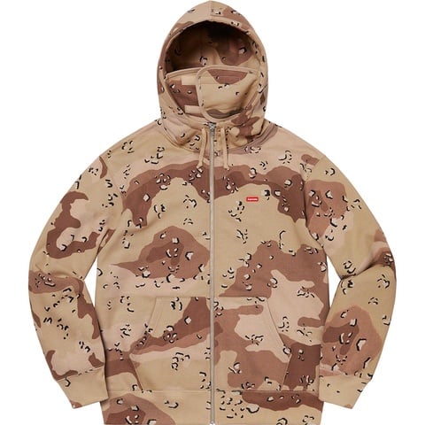 Supreme Small Box Facemask Zip Up Hooded Sweatshirt - Chocolate Chip Camo