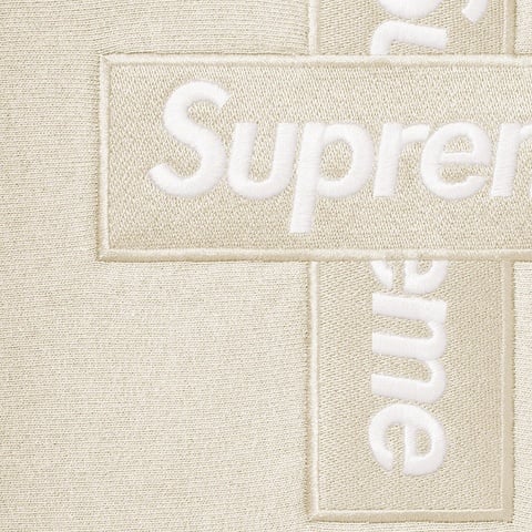 Supreme Cross Box Logo Hooded Sweatshirt - Natural