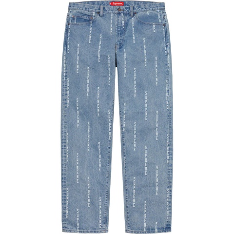Logo Stripe Jacquard Regular Jean - Supreme