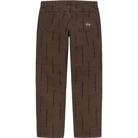 Supreme Logo Stripe Jacquard Regular Jean - Brown