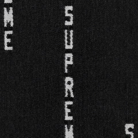 Supreme Logo Stripe Jacquard Denim Shirt - Black
