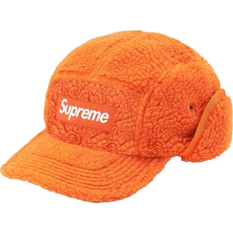 Supreme Deep Pile Earflap Camp Cap - Orange