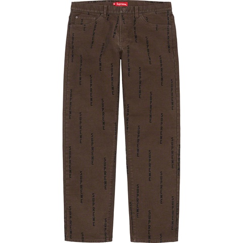 Logo Stripe Jacquard Regular Jean - Supreme