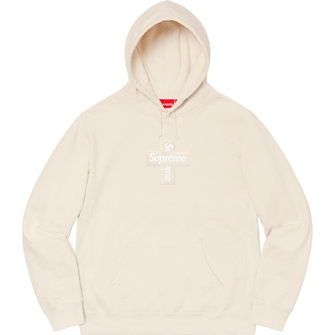 Supreme Cross Box Logo Hooded Sweatshirt - Natural