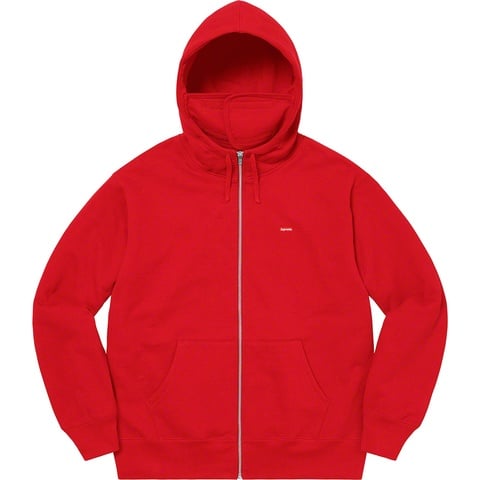 Supreme Small Box Facemask Zip Up Hooded Sweatshirt - Red