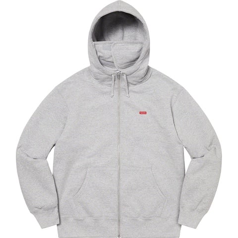 Supreme Small Box Facemask Zip Up Hooded Sweatshirt - Heather Grey